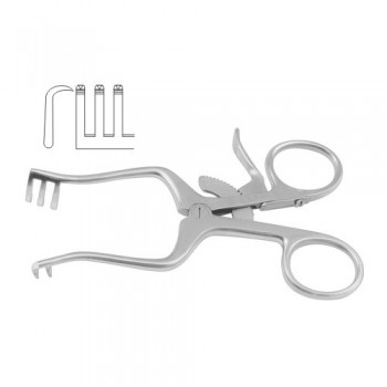 Weitlaner Self Retaining Retractor 2 x 3 Sharp Prongs Stainless Steel, 11 cm - 4 1/4"